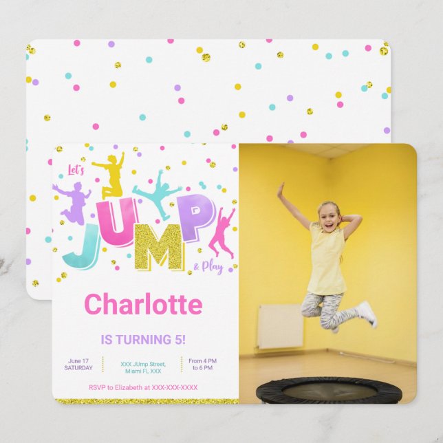 Jump Photo Invitation (Front/Back)