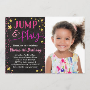 Jump & Play Birthday Invitation With Photo