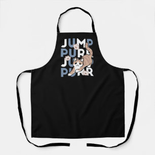 Jump Purr Jump: Playful Cat Design with Fun Art Apron