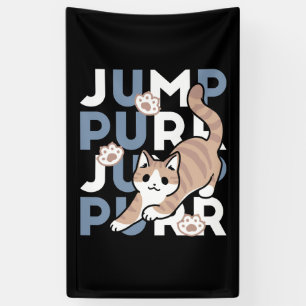 Jump Purr Jump: Playful Cat Design with Fun Art Banner