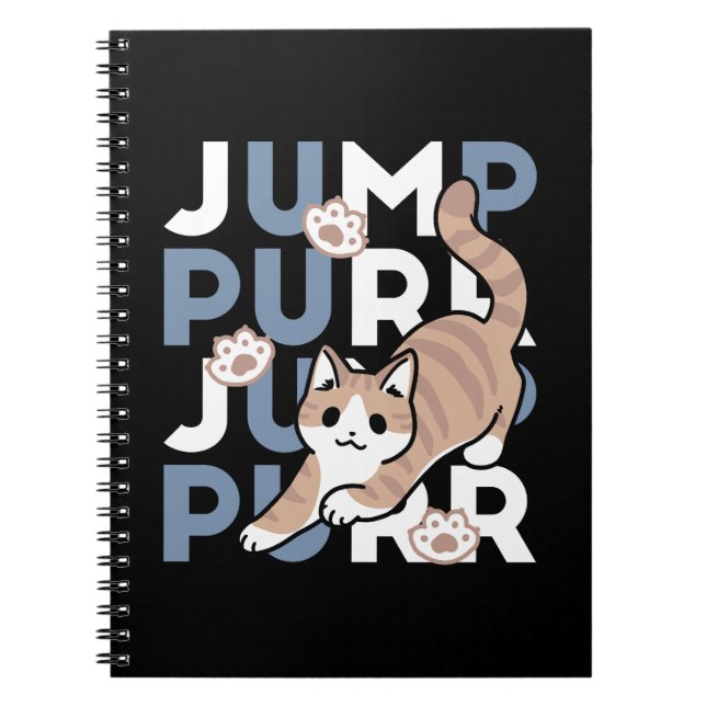 Jump Purr Jump: Playful Cat Design with Fun Art Notebook (Front)