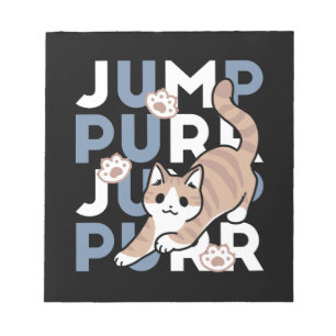 Jump Purr Jump: Playful Cat Design with Fun Art Notepad