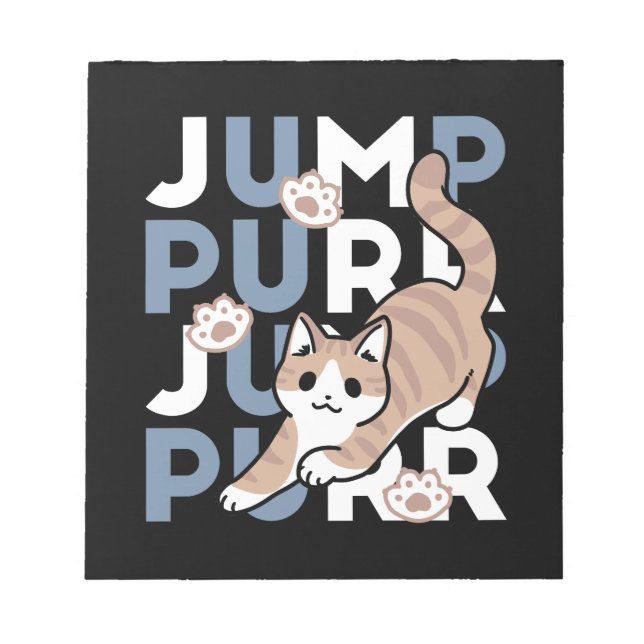 Jump Purr Jump: Playful Cat Design with Fun Art Notepad (Front)