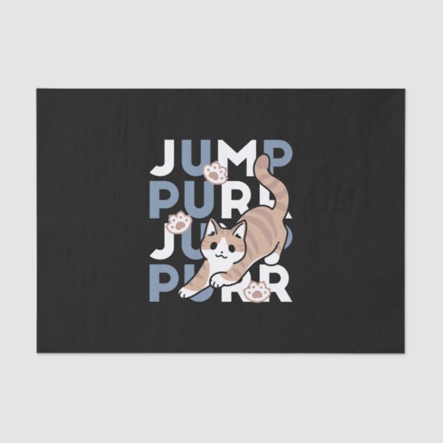 Jump Purr Jump: Playful Cat Design with Fun Art Tissue Paper (Front)