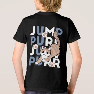 Jump Purr Jump: Playful Cat Design with Fun Art Tri-Blend Shirt