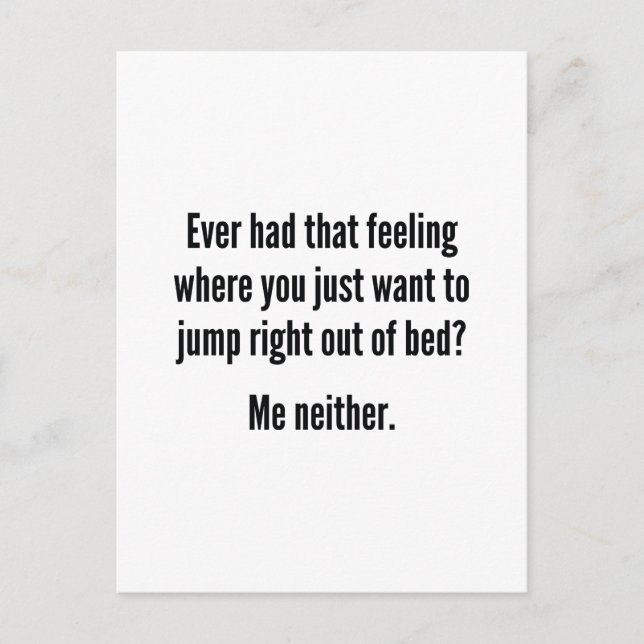 Jump Right Out Of Bed Postcard (Front)