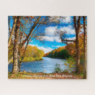 Jump River Wisconsin. Christmas Greetings Jigsaw Puzzle