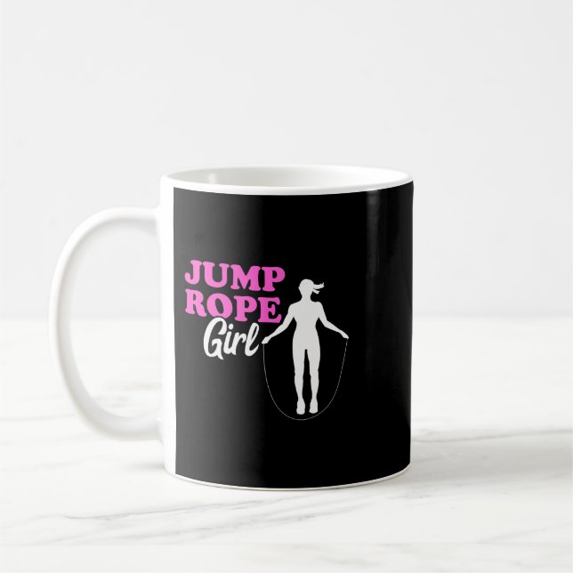 Jump Rope Girl Rope Jumping Woman Skipping Rope Gy Coffee Mug (Left)