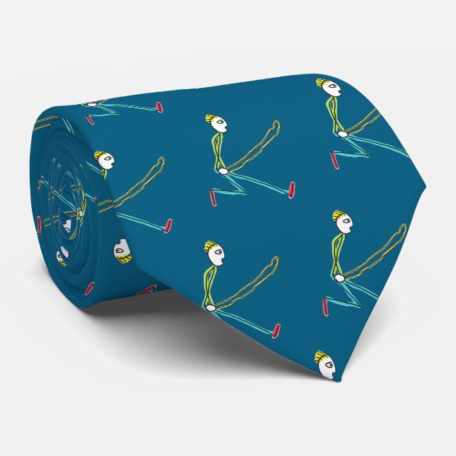 Jump Rope Skipping Stickman Tie (Rolled)