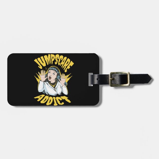 Jump Scare Addict Luggage Tag (Front Horizontal)