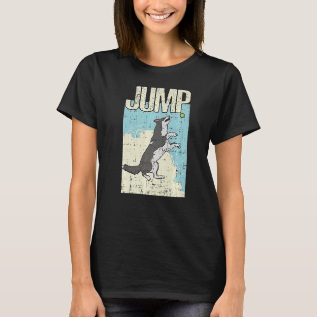Jump Sheepdog Border Collie Premium T-Shirt (Front)