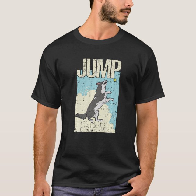 Jump Sheepdog Border Collie Premium T-Shirt (Front)
