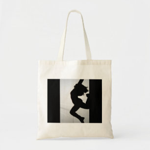 jump silohouette tote bag