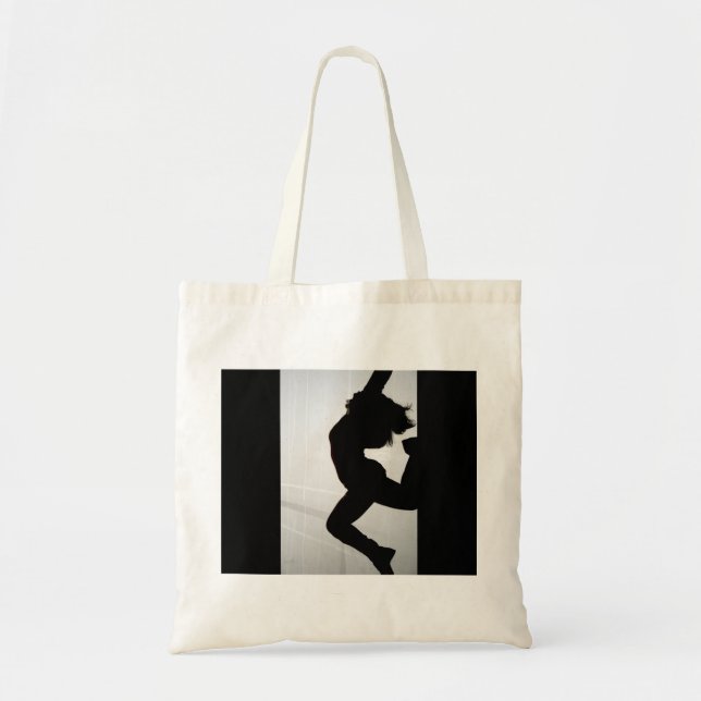 jump silohouette tote bag (Front)
