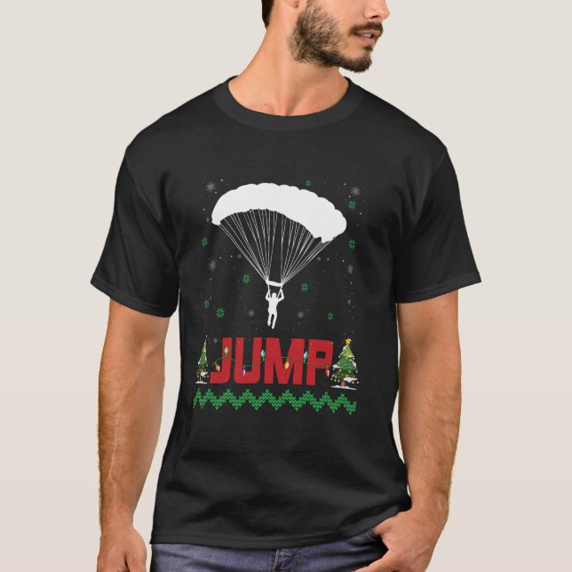 Jump Skydiving Extreme Sports Skydiver Ugly Christ T-Shirt (Front)