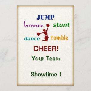 Jump Stunt Bounce Cheerleader Event Invitation