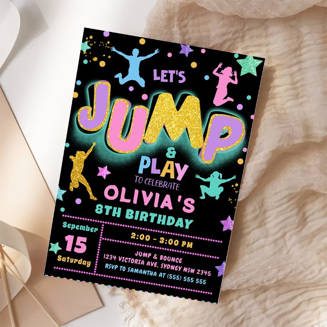 Jump Trampoline Birthday Party Invitation (Creator Uploaded)