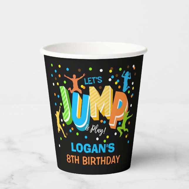 Jump Trampoline Birthday Party Paper Cup (Front)