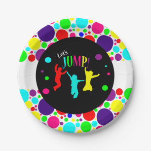 Jump/ Trampoline Birthday Party Paper Plate