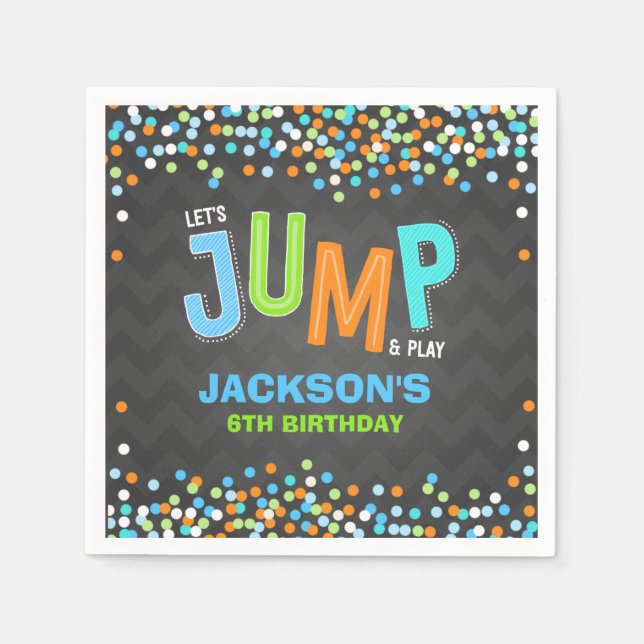 Jump Trampoline Birthday Party Supplies Decor  Napkin (Front)