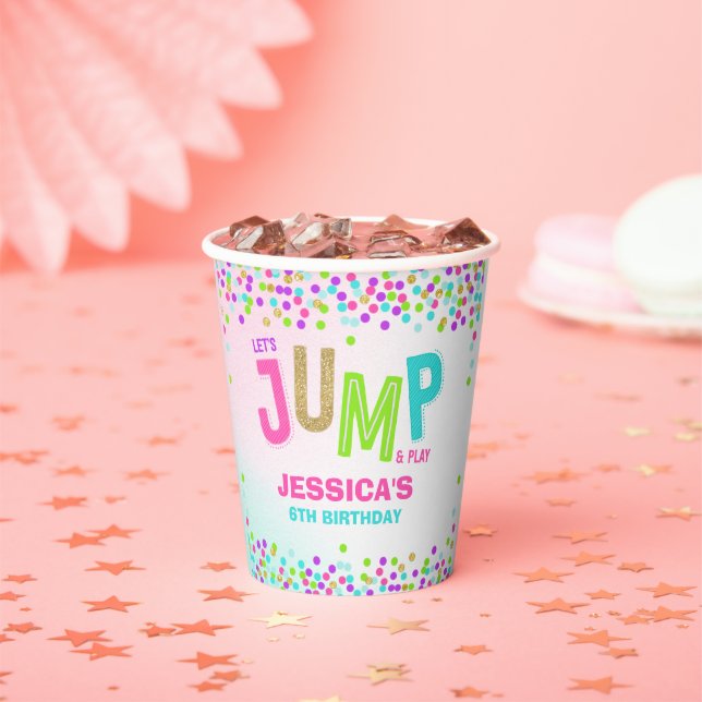 Jump Trampoline Birthday Party Supplies Decor Paper Cups (Insitu)