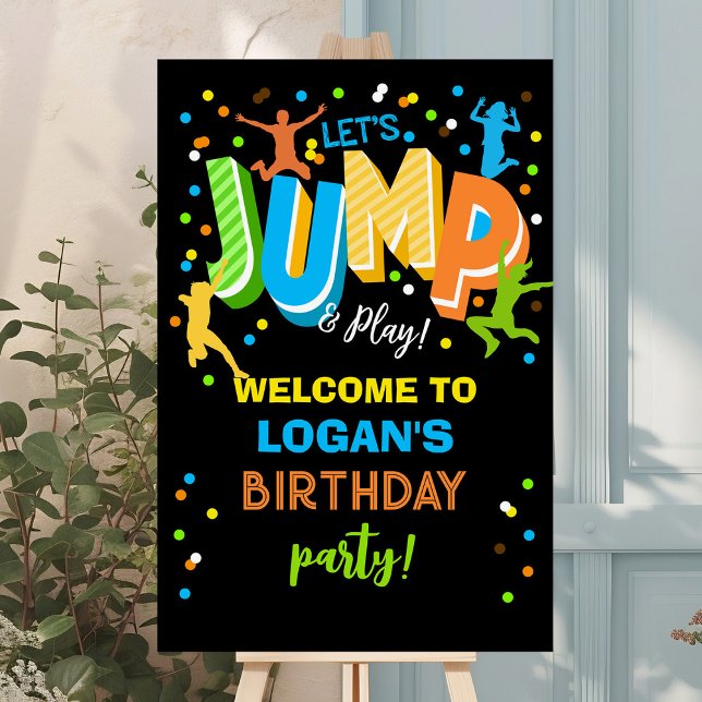 Jump Trampoline Birthday Welcome Sign (Creator Uploaded)