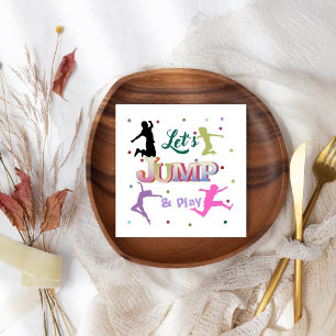 Jump Trampoline Colourful Birthday Party Napkin