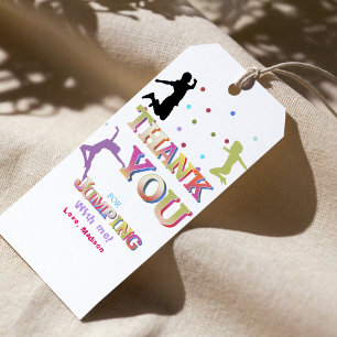 Jump Trampoline Colourful Double birthday party  Gift Tags