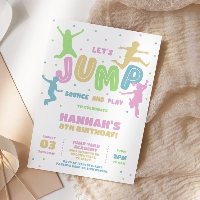 Jump Trampoline Park Birthday Party Invitation (Creator Uploaded)