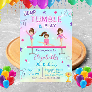 Jump Tumble and Play Birthday Party Invitation