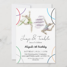 Jump Tumble Girl Gymnastic Birthday invitation