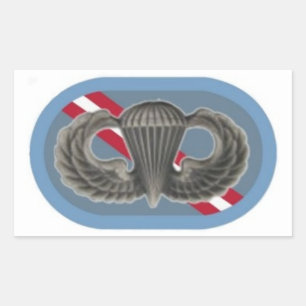 Jump Wings on 1st Bn 143rd Inf  Oval Stickers