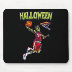 Jump Zombie Basketball Dunk Player Halloween Pumpk Mouse Mat