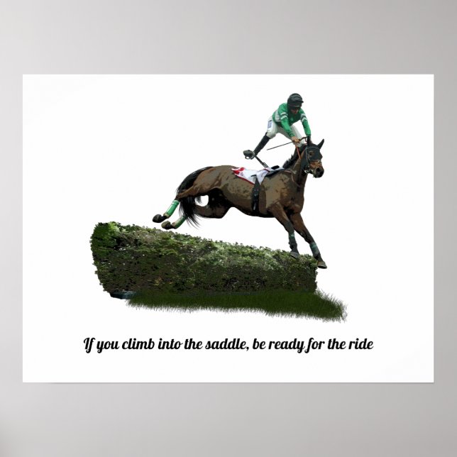 Jumper Horse Jockey In Green Poster (Front)