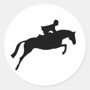 Jumper Horse Silhouette Classic Round Sticker