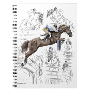 Jumper Horses Fences Montage Notebook