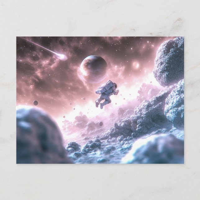 Jumping Astronaut Postcard (Front)