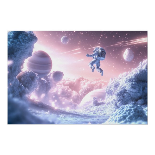 Jumping Astronaut Poster (Front)