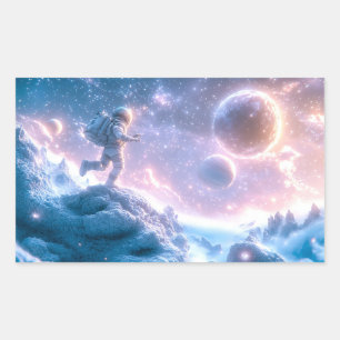 Jumping Astronaut Rectangular Sticker