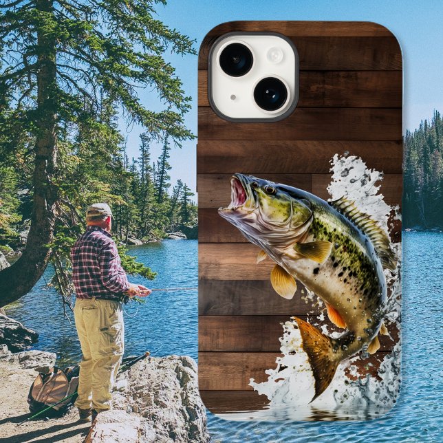 Jumping Bass Gone Fishing Case-Mate iPhone Case (Creator Uploaded)