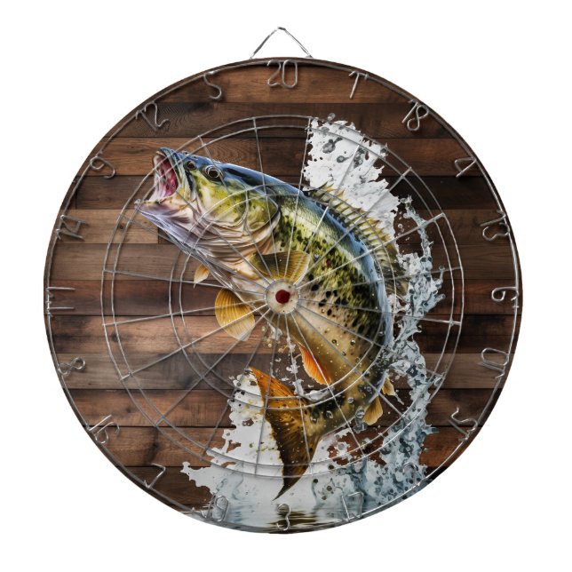 Jumping Bass Gone Fishing Dartboard (Front)