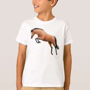 Jumping Bay Horse Kids T-Shirt