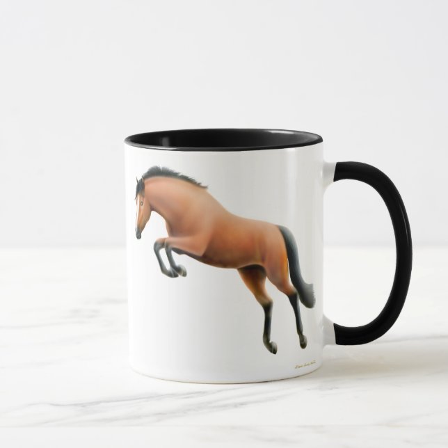 Jumping Bay Horse Ringer Mug (Right)