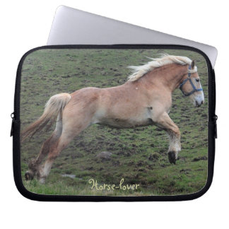 Jumping Belgian Horse-lover's Laptop Sleeve