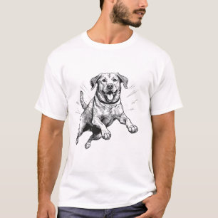 Jumping Black & White Labrador Retriever T-Shirt