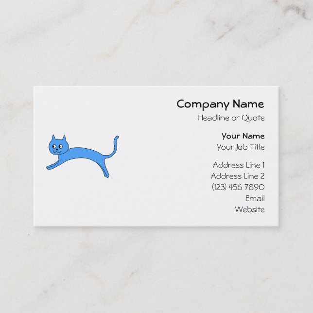 Jumping Blue Cat. Business Card (Front)