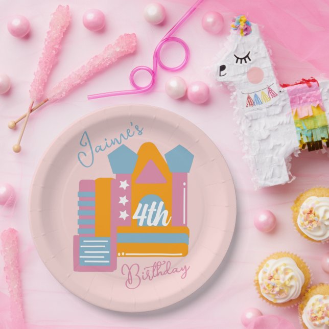 Jumping Bouncy Rental Party House Birthday Paper Plate (Party)