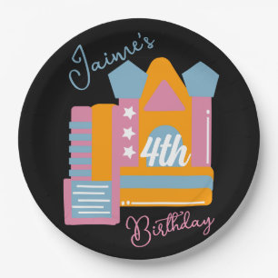 Jumping Bouncy Rental Party House Birthday Paper Plate