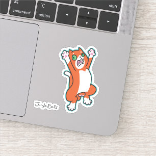 Jumping cat sticker