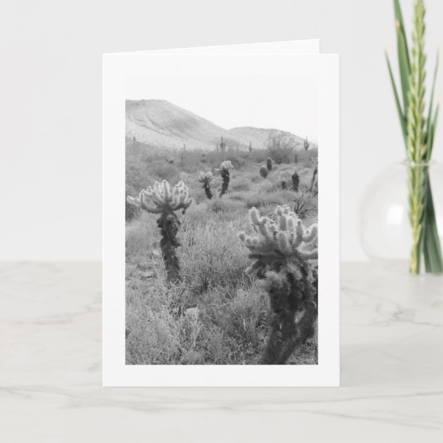 Jumping Cholla Cactus Desert Photo Greeting Card (Front)